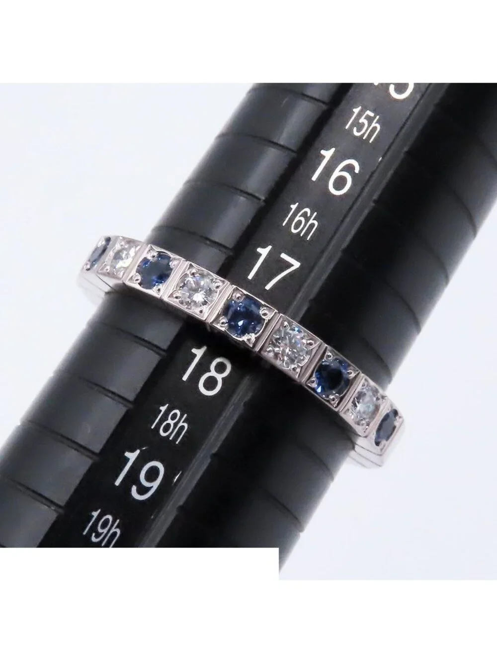 Cartier Lanieres White Gold Diamond Sapphire 18k 58 Ring